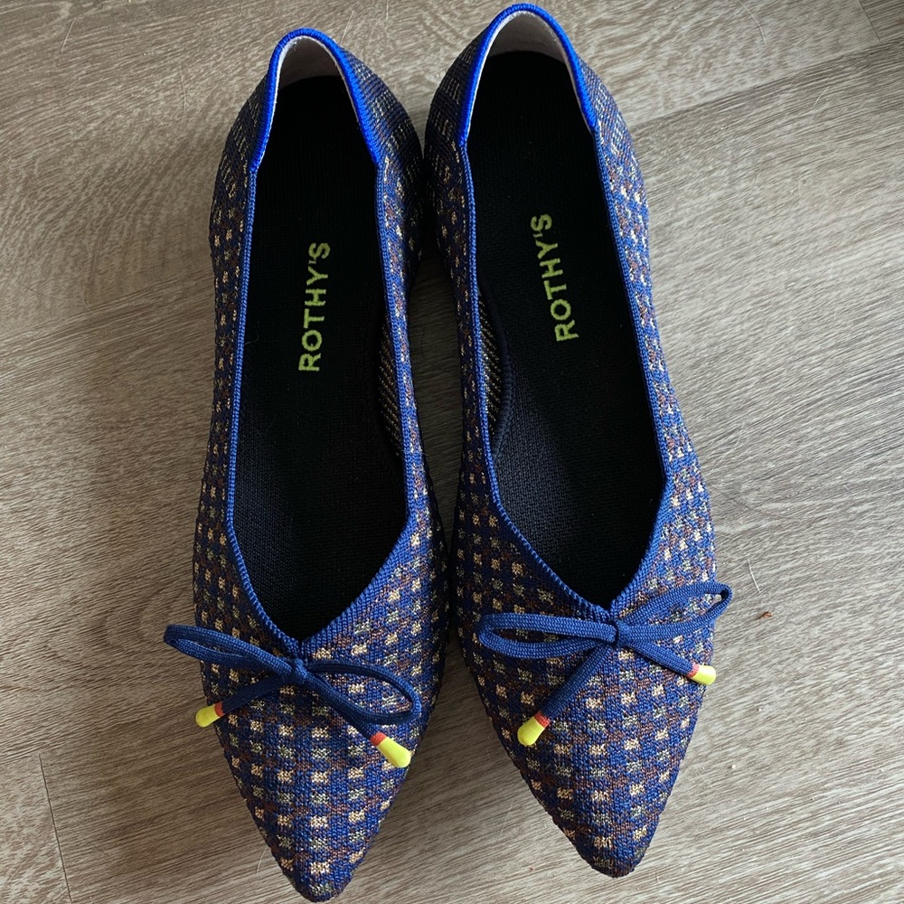 Rothys evening metallic bow tie point flats